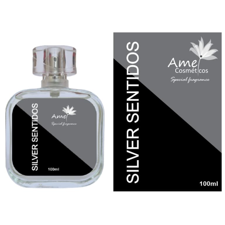 Perfume Masculino Silver Sentidos Amei Cosméticos Alta Fixação 33% de Essência Importada Parfum