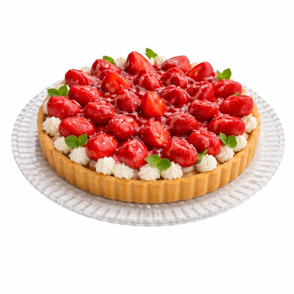 Prato para Bolo Tortas Pudim e Sobremesas 31cm Vidro Transparente Raiado - Boleira com Pé e Festas