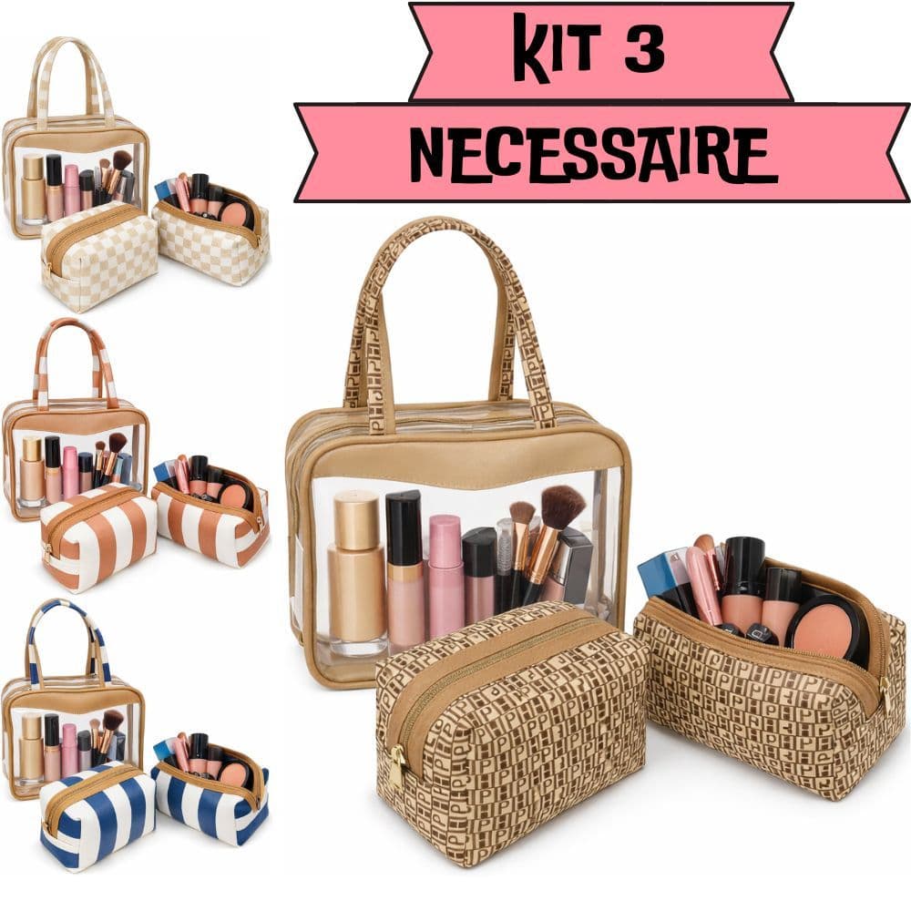 Necessaire Feminino Porta Maquiagem Feminina Bolsa Organizador Grande Transparente