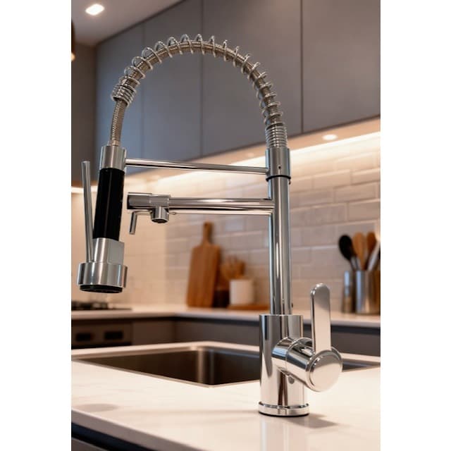 Torneira Gourmet Cozinha Inox Cromada 2 Saídas Bancada