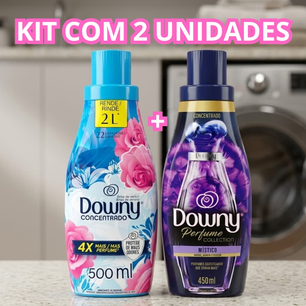 Kit 2 Amaciante de Roupas Concentrado Downy Brisa Verão 500ML + Místico 450ML