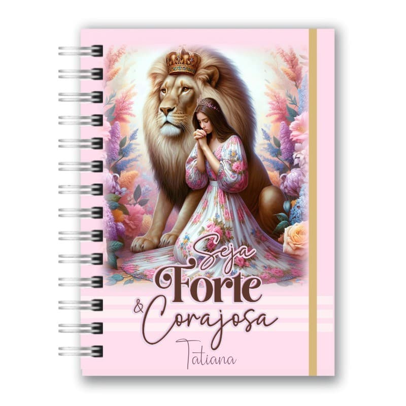 Devocional com Versículos Seja Forte e Corajosa Personalizado com Nome Diário Devocional Evangélica Capa Dura Cristã