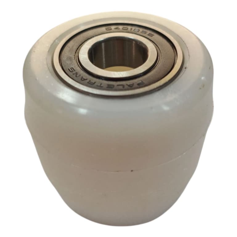 Roda Dianteira Nylon 74x70mm c/Rolamento Branca P/ Paleteira