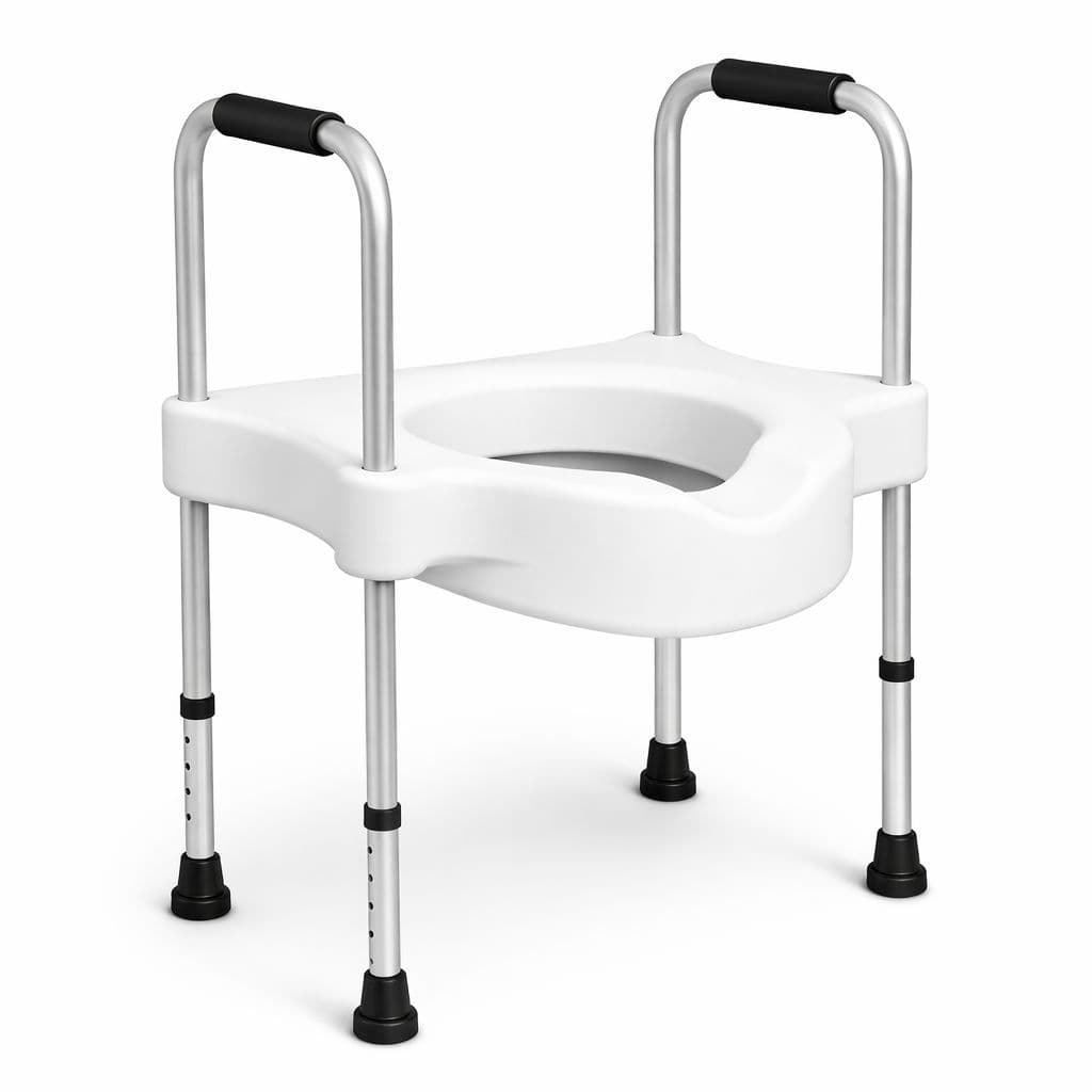 Assento Sanitário Elevado de Vasos Carci Barra de Apoio e Suporte Lateral idosos