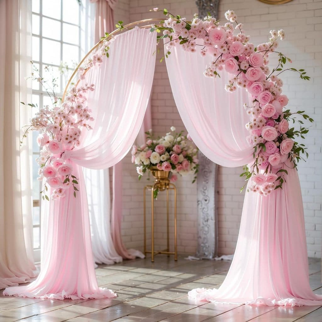 Tecido Voal Voil 5mt x 3mts Largura Cor Rosa Transparência Cortinas Eventos Decoração Festas