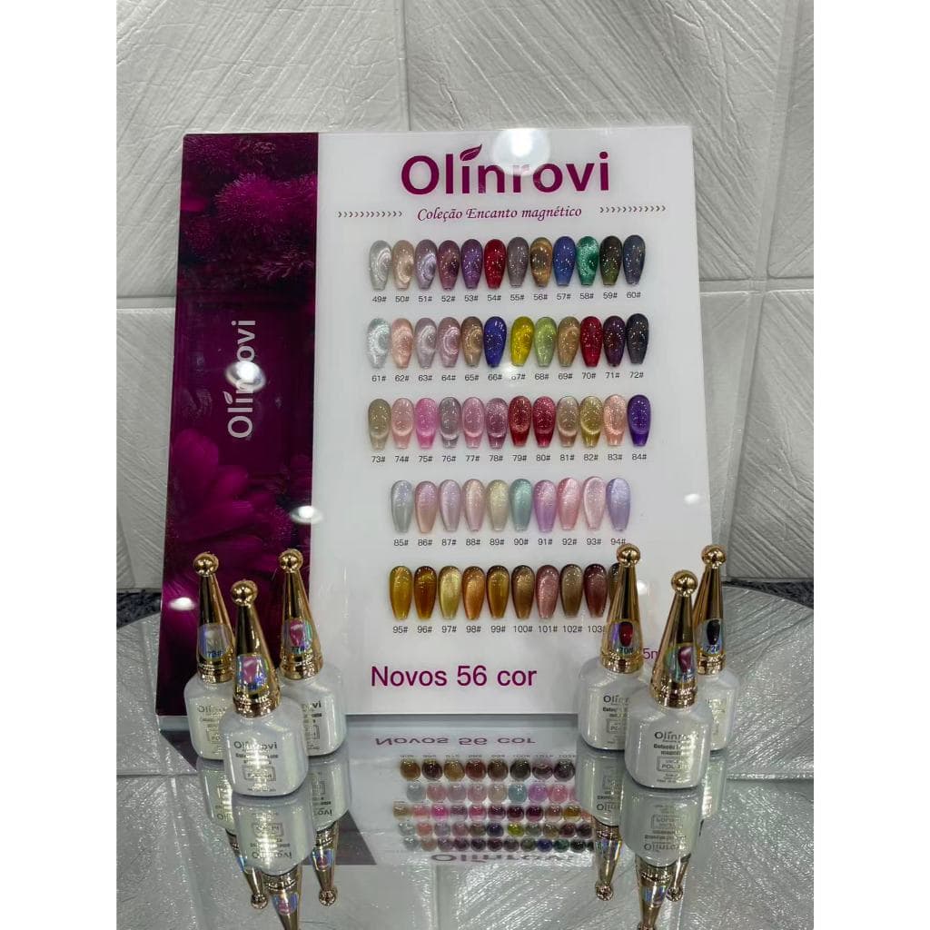 Esmalte Em Gel Magnetico Refletivo Glitter Olho De Gato 10ml - Olinrovi UV LED Polish