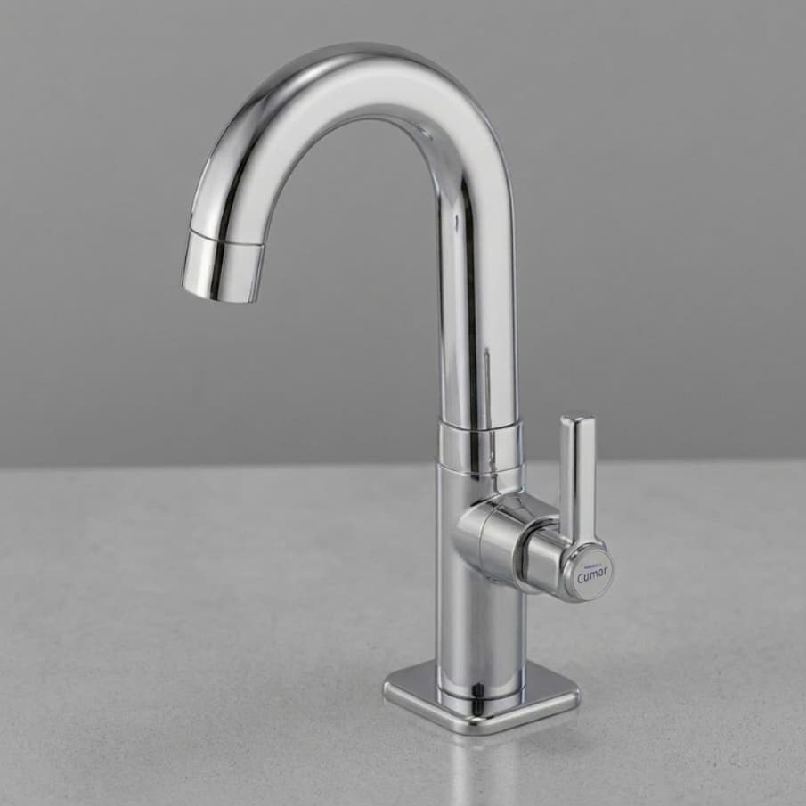 Torneira Quadrada Lavatorio Lavabo Banheiro Bica Móvel Abs 1/4 Volta Square Cor Cromada 6195 C31