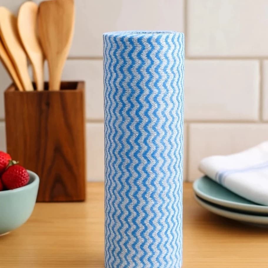 Rolo Pano Limpeza Lavanderia 100 Folhas Absorvente Resistente Secagem Rápida Cozinha Superfícies