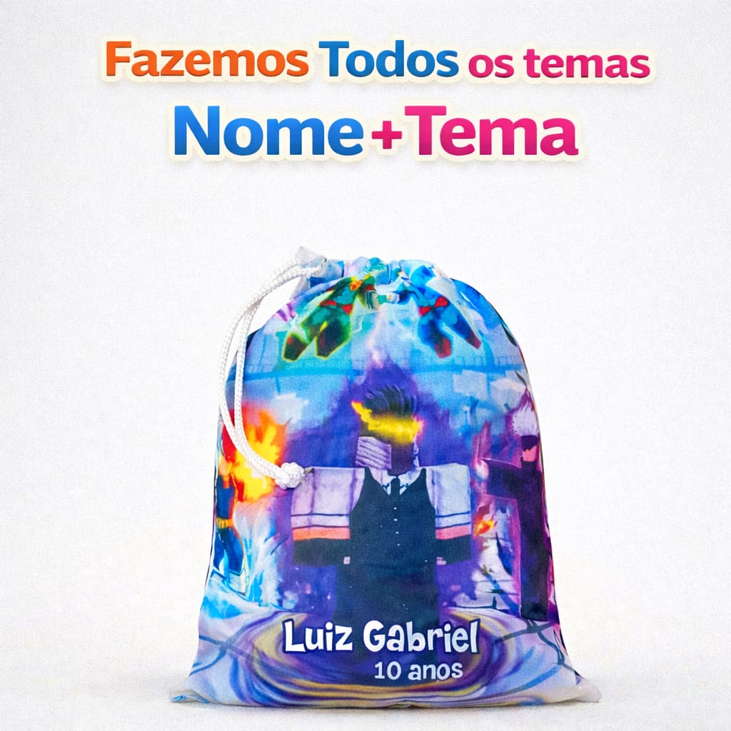 Saquinho Sacolinha Surpresa Personalizada  Qualquer Tema | Lembrancinha Infantil Festa Aniversario