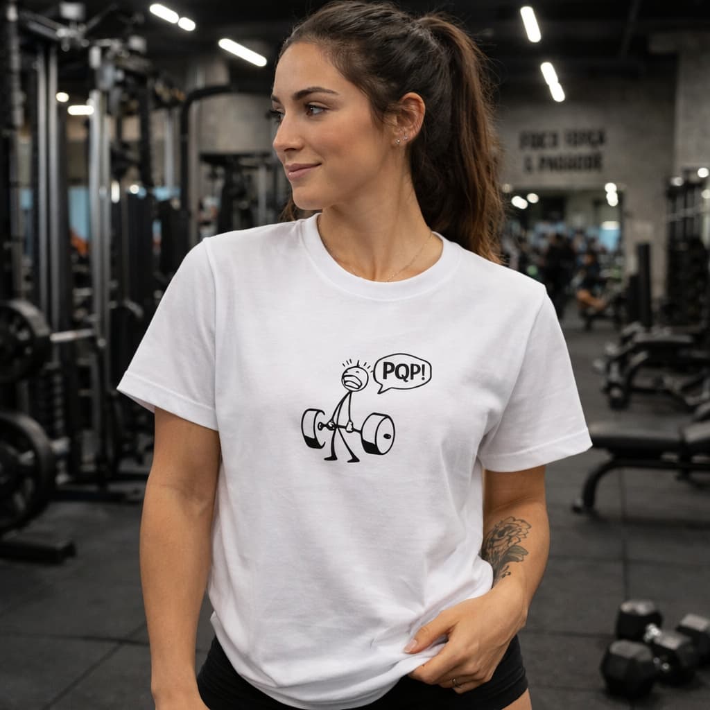 Camiseta Academia Engraçada PQP Treino Fitness Feminina Musculação Estampa Divertida