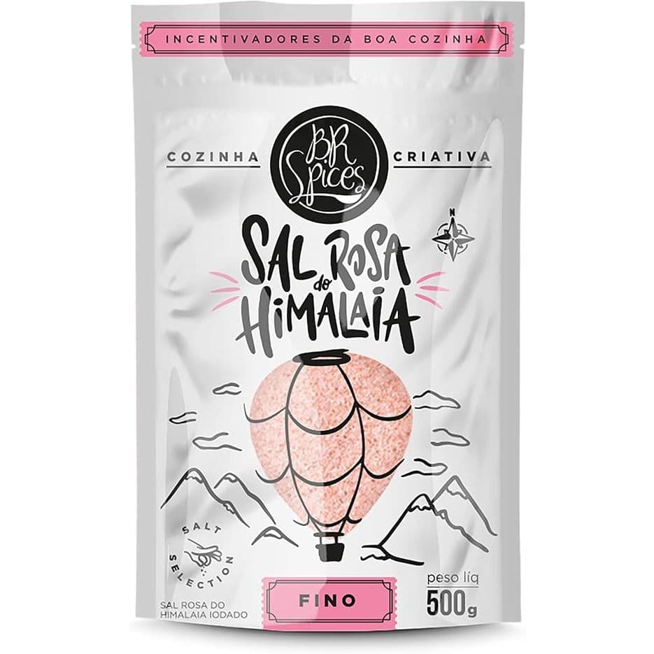 Sal Rosa Do Himalaia 500G Fino Iodato BR Spices Pouch