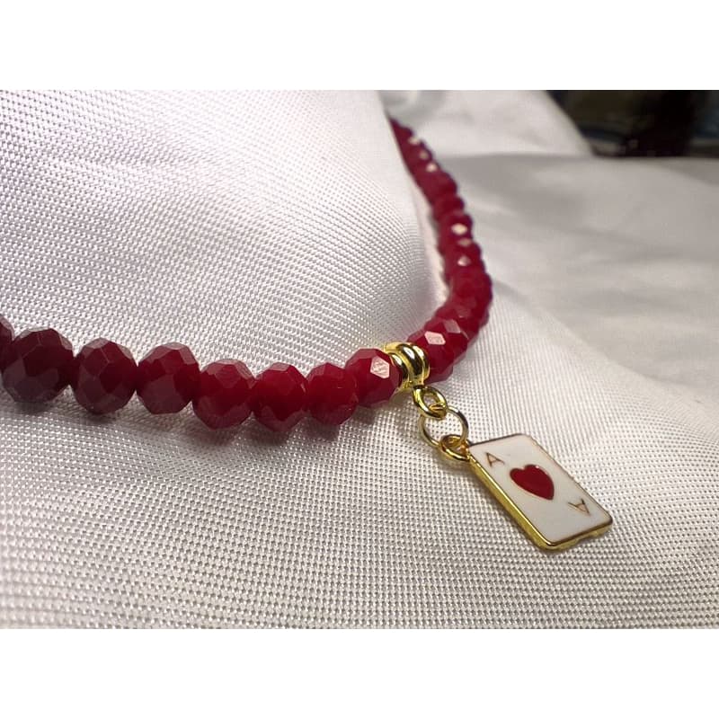 Choker Colar Malandragem - Cristal 6mm Vermelho Bordô 1 Acessório. 40cm + 5cm extensor