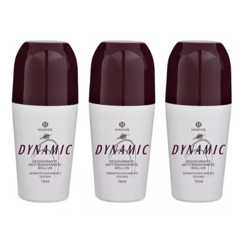 Kit 3 Roll-On Dynamic 70ml Original Cheiro Suave Proteção 48h - Frete Grátis