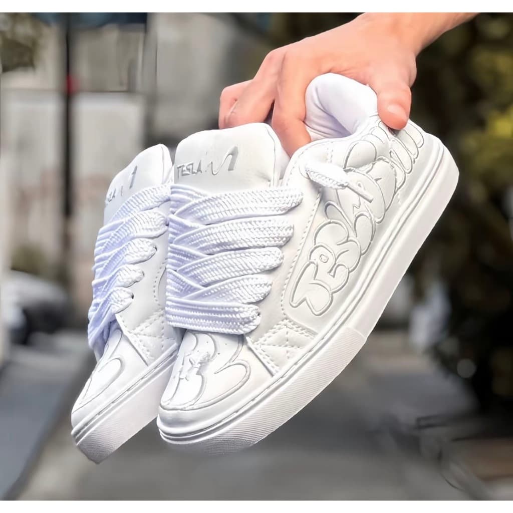 Tênis Tesla Art Masculino Feminino Streetwear Casual Confortável Promoção