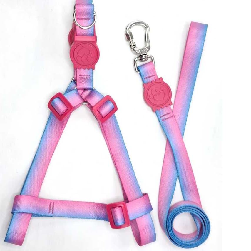 peitoral americano luxo anti puxaõ rosa com azul