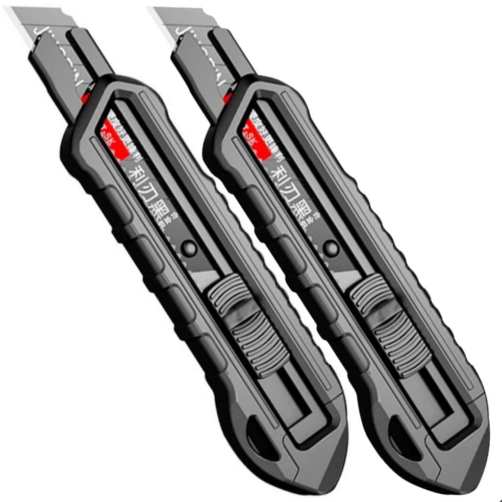 Kit 2 Estilete Profissional Endura 18 mm Lâmina Larga Para Corte Pesados Trava Automática Uso Profissional Corte Preciso