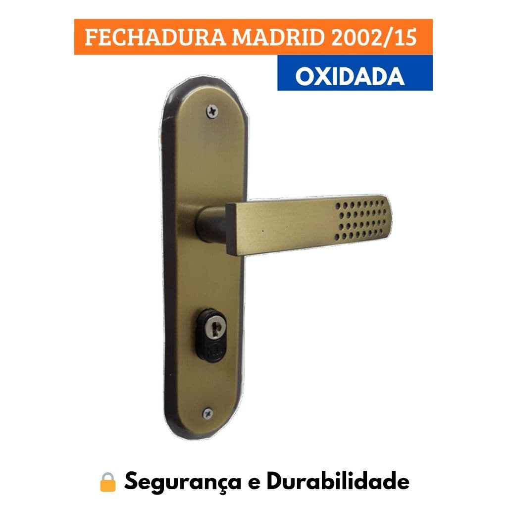 Fechadura HELA Madrid 2002/15 Linha Oxidada para Porta Madeira e Metal | Externa Interna Banheiro