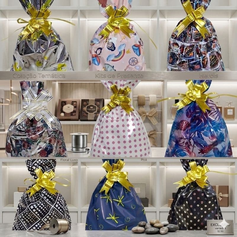 10 Sacos 25x37 cm Soft - Metalizados - Foscos Embalagem Presente