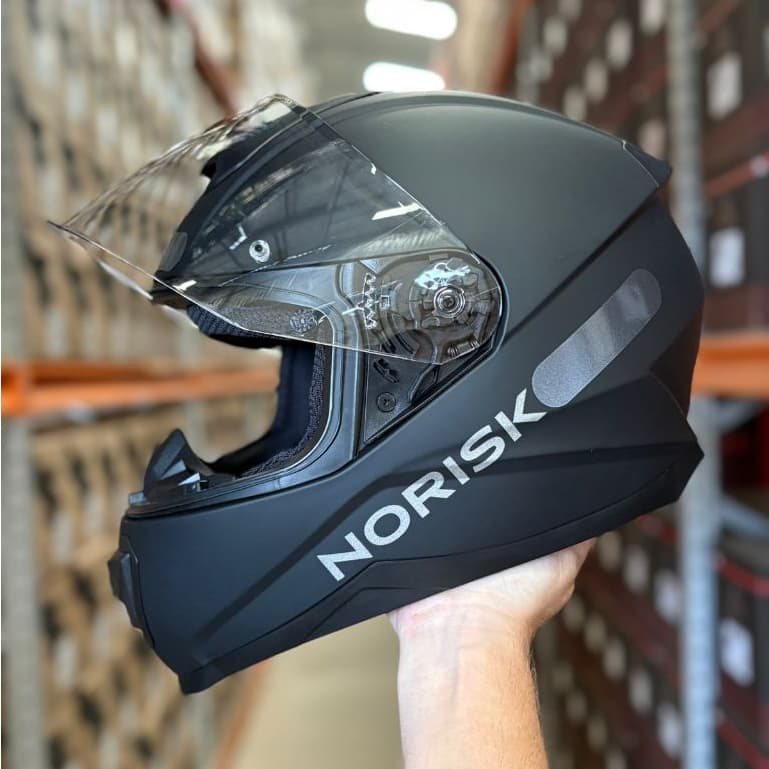 Capacete moto Norisk Razor Solid Preto Fosco + Narigueira Integral Masculino Feminino Original Novo