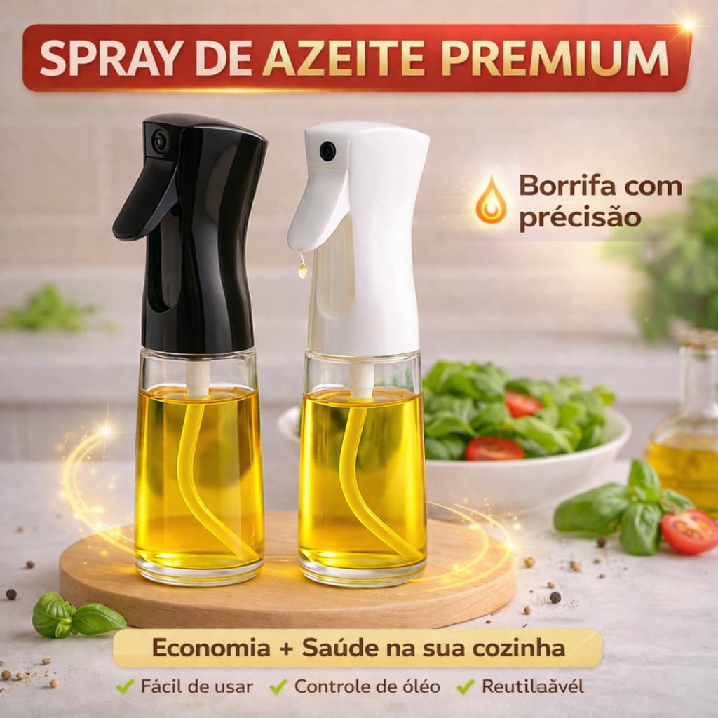 Jogo 2 Spray Borrifador 200ML Azeite Vinagre Culinário Pulverizador Galheteiro Vidro