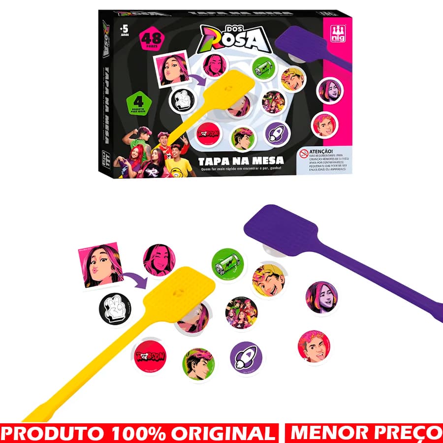 NIG BRINQUEDOS Jogo Infantil Tapa Na Mesa Dos Rosa Youtubers Divertido Para Crianças