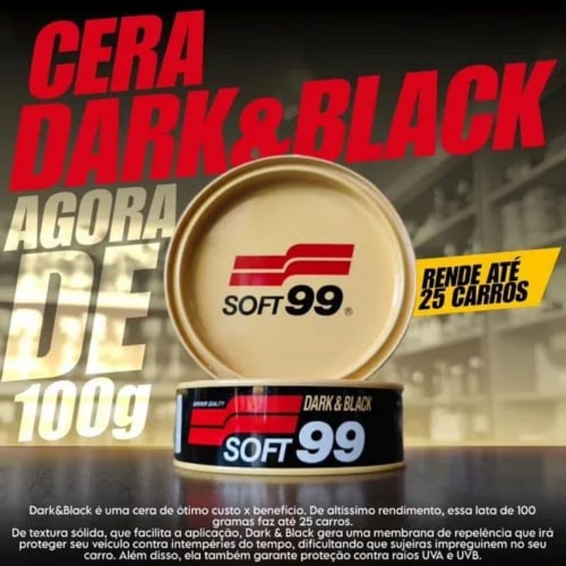 CERA CARNAÚBA DARK BLACK 100gr SOFT99