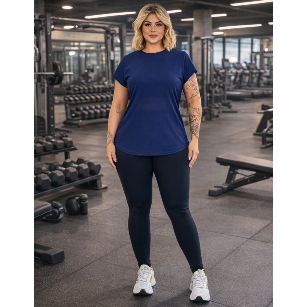 Camiseta Plus Size Dry Fit Treino Fitness Roupa de Academia Feminina