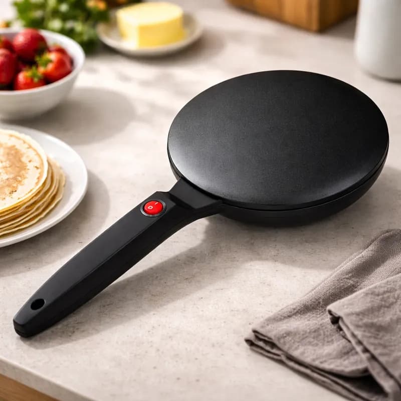 Maquina de Panqueca Elétrica Antiaderente Preto 110V /127V