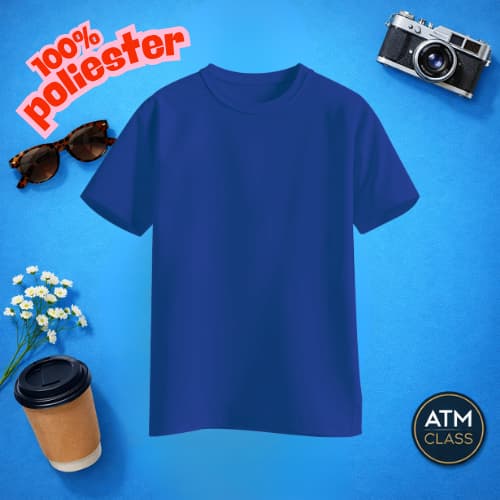 Camiseta Camisa Infantil Azul Royal e Diversas Cores 100% POLIESTER Envio Imediato