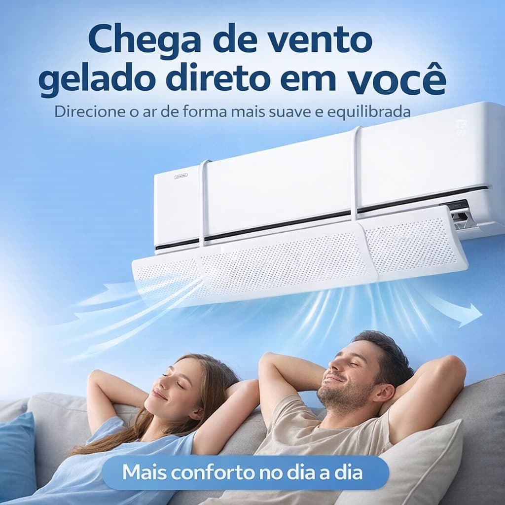 Defletor Suporte para Ar Condicionado Split Ajustável Até 103cm Universal Até 24.000 BTUs Branco