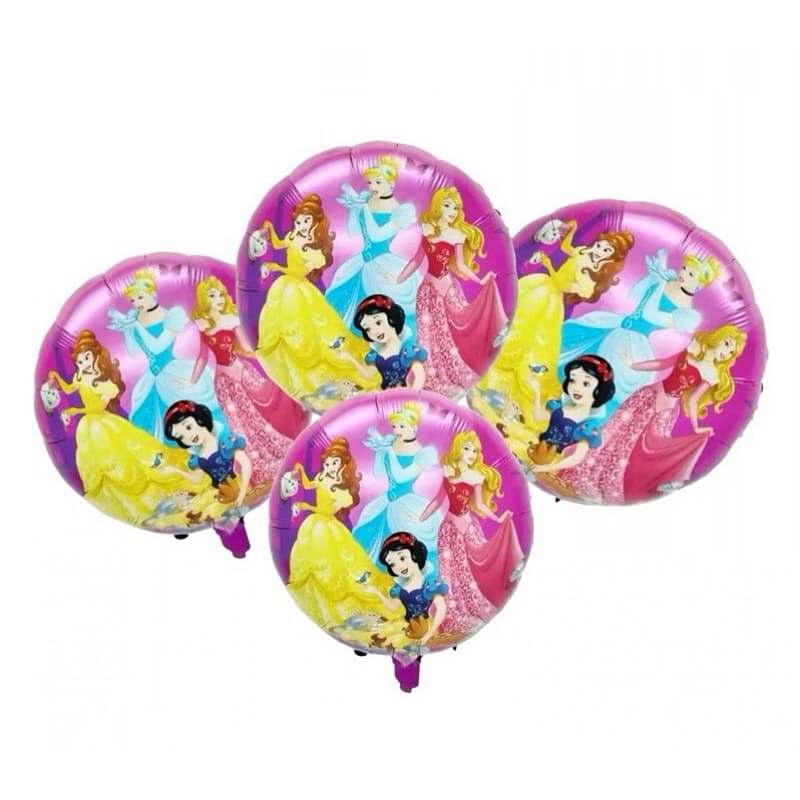 Balão Metalizado Princesas - Brilho e Elegância para Festas, 5 Unidades