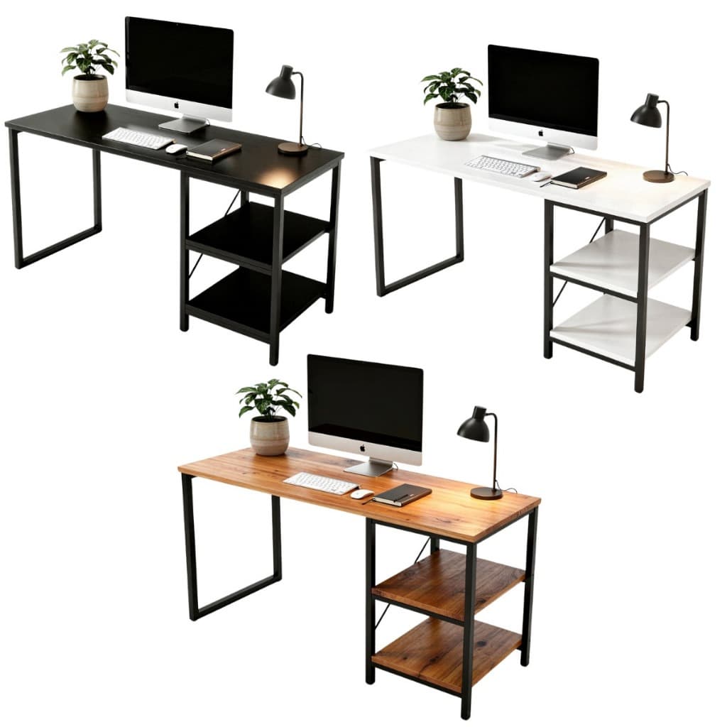 Mesa Escrivaninha com Nichos Home Office Estudo Gamer Industrial Escritório