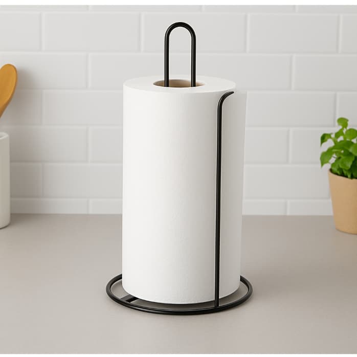 Suporte Papel Toalha Guardanapo Resistente Cozinha Multiuso Preto