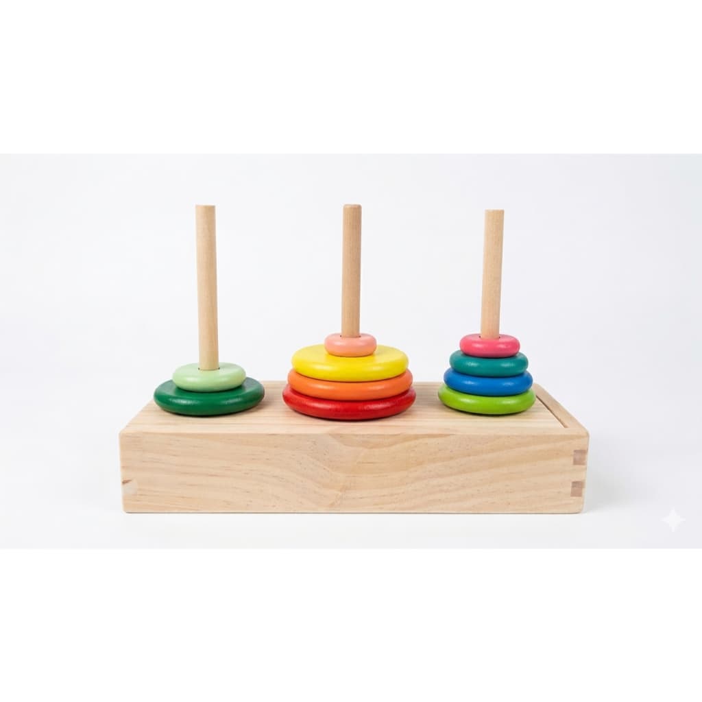 Brinquedo Torre De Encaixe Montessori Educativo Jogo de Madeira Encaixar