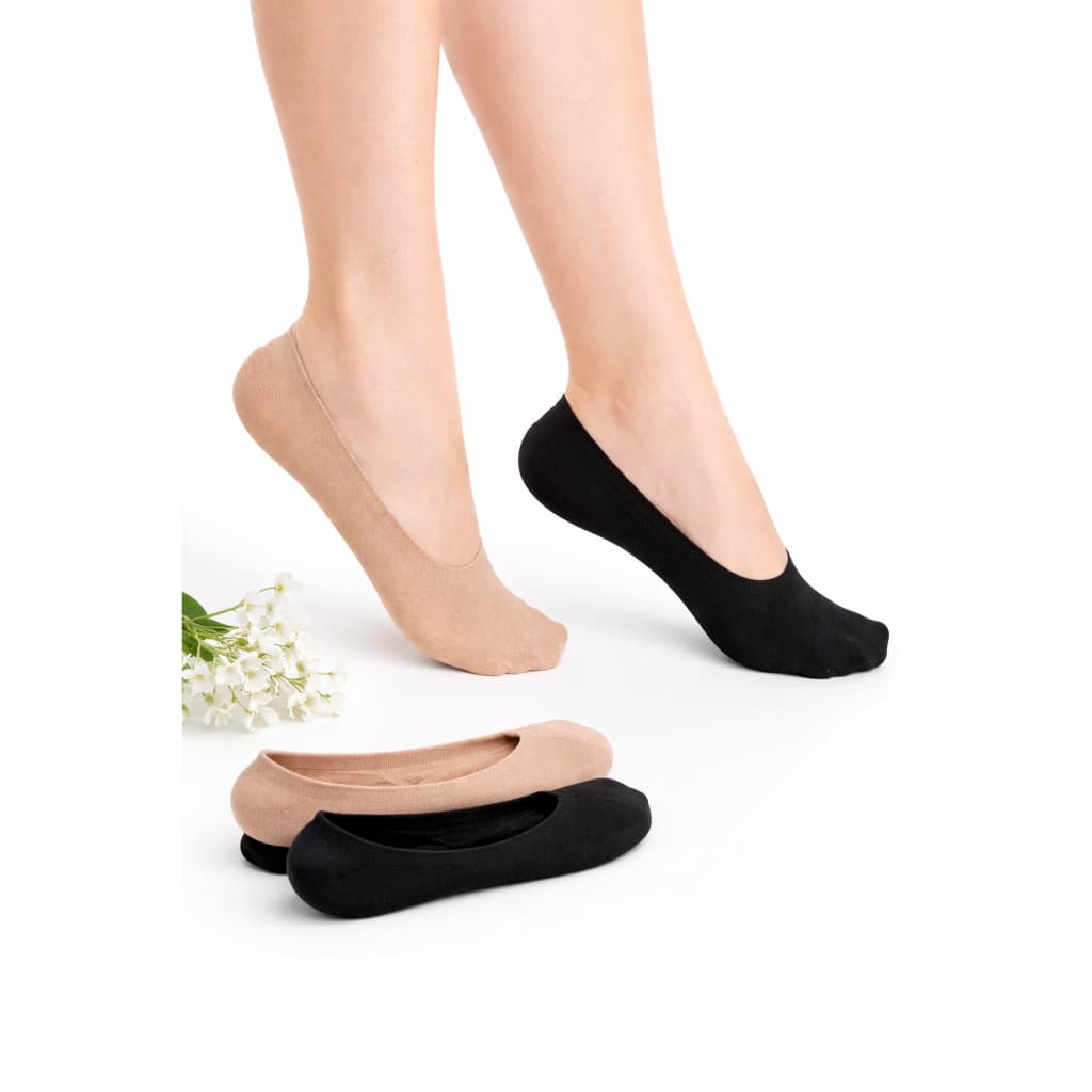 Kit 02 Meias Sapatilhas Invisíveis Feminina - Meia Fina Invisível Feminina