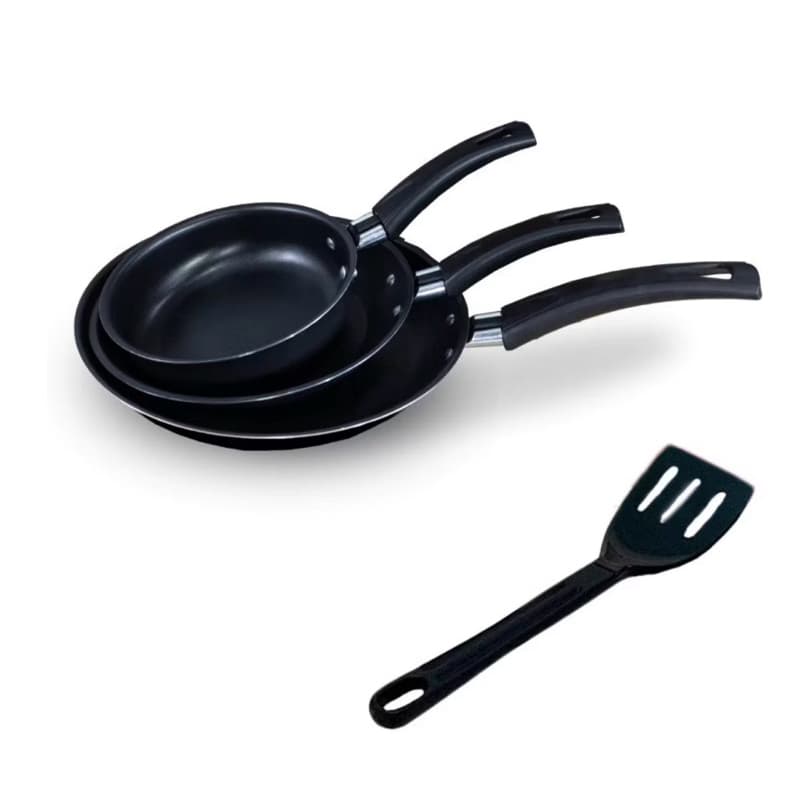 Kit de Frigideiras Jogo 3 Peças 18cm, 22cm e Frigiovo 14 - Antiaderente Teflon Premium