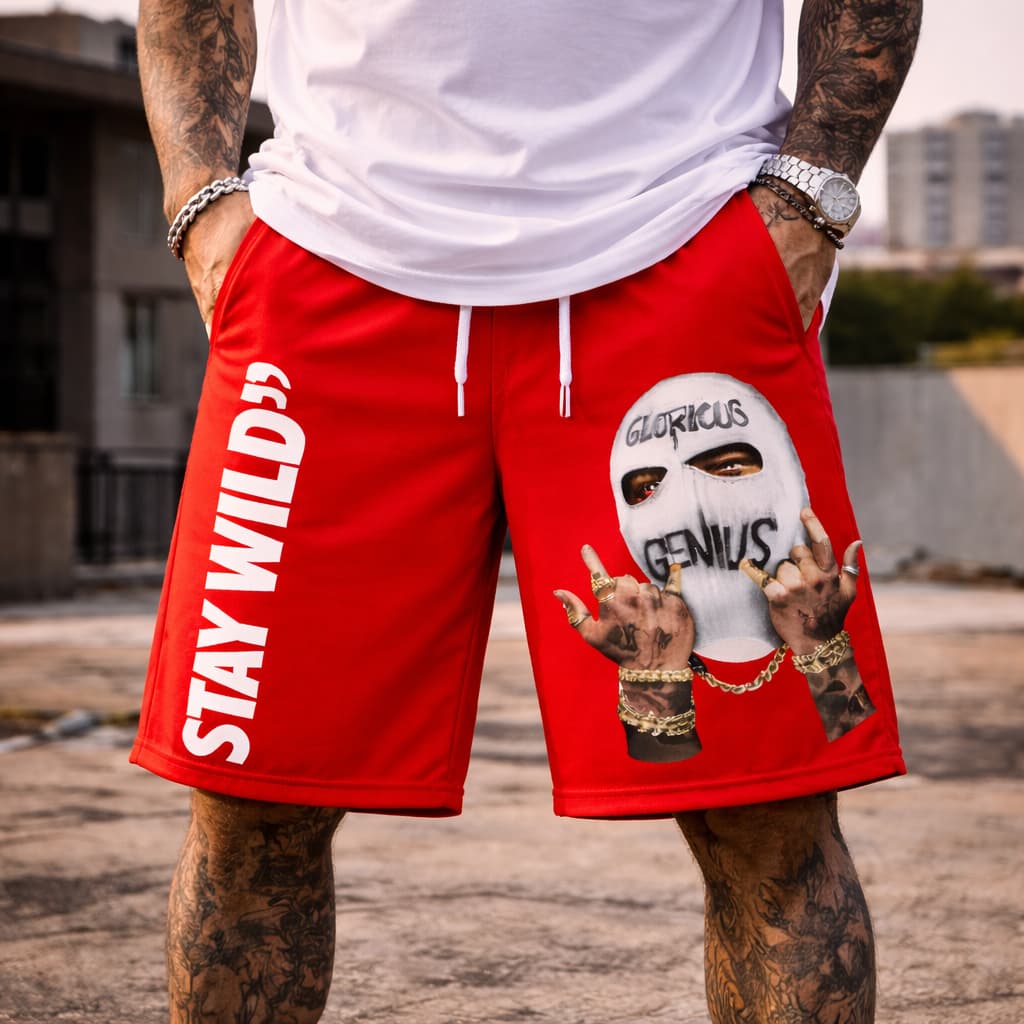 Short Bermuda Moda Gângster Estilo Rap Hip Hop Tactel Mauricinho Street Lançamento Secagem Rápida Leve