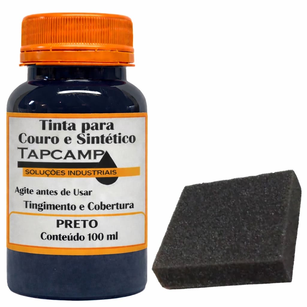 Tinta Couro Preto Semi Brilho Restaura Sapato Bota banco de carro 100ml