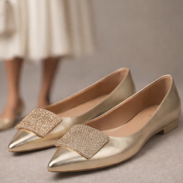 Sapatilhas-Feminina-Fivela-Glitter-Ouro