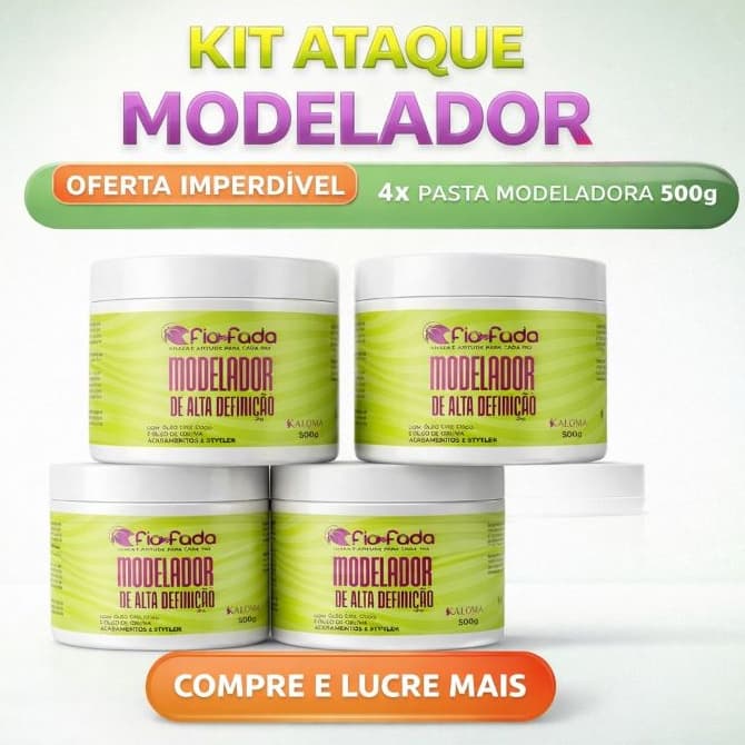 Kit Trancista Fio de Fada Kaloma 4x 500g | Pomada Modeladora para Tranças Baby Hair Alta Fixação