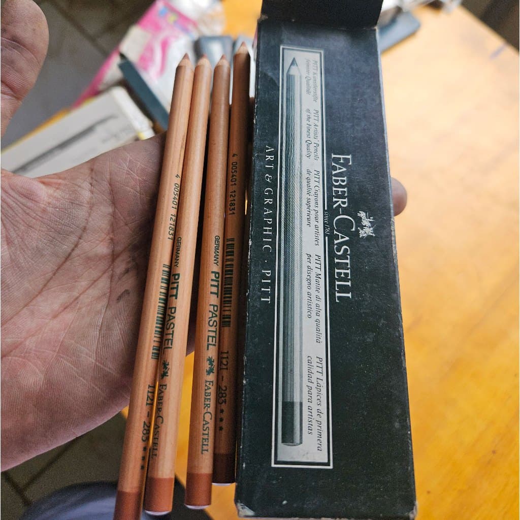 5 Lápis Grafite Puro Faber-Castell PITT 9B - Profissional (Novo/Vintage)