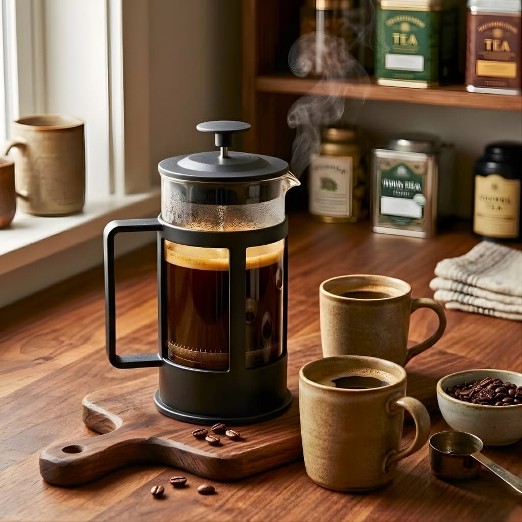 Prensa Francesa Café e Chá – Filtro, Vidro, Elegante