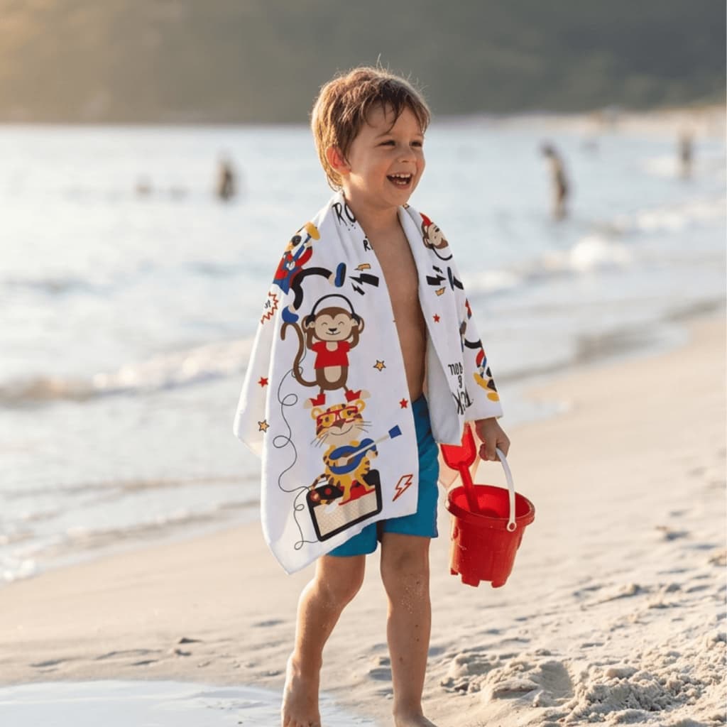 Kit Toalha Infantil Leve Macia Secagem Rápida Absorção 120cm