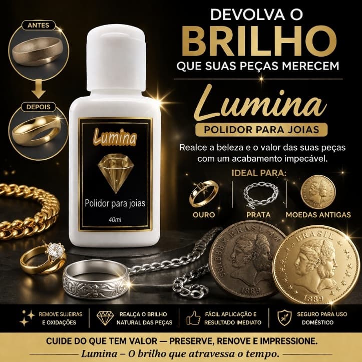 Polidor de Joias e Alianças – Ouro, Prata e Moedas Antigas (40ml)