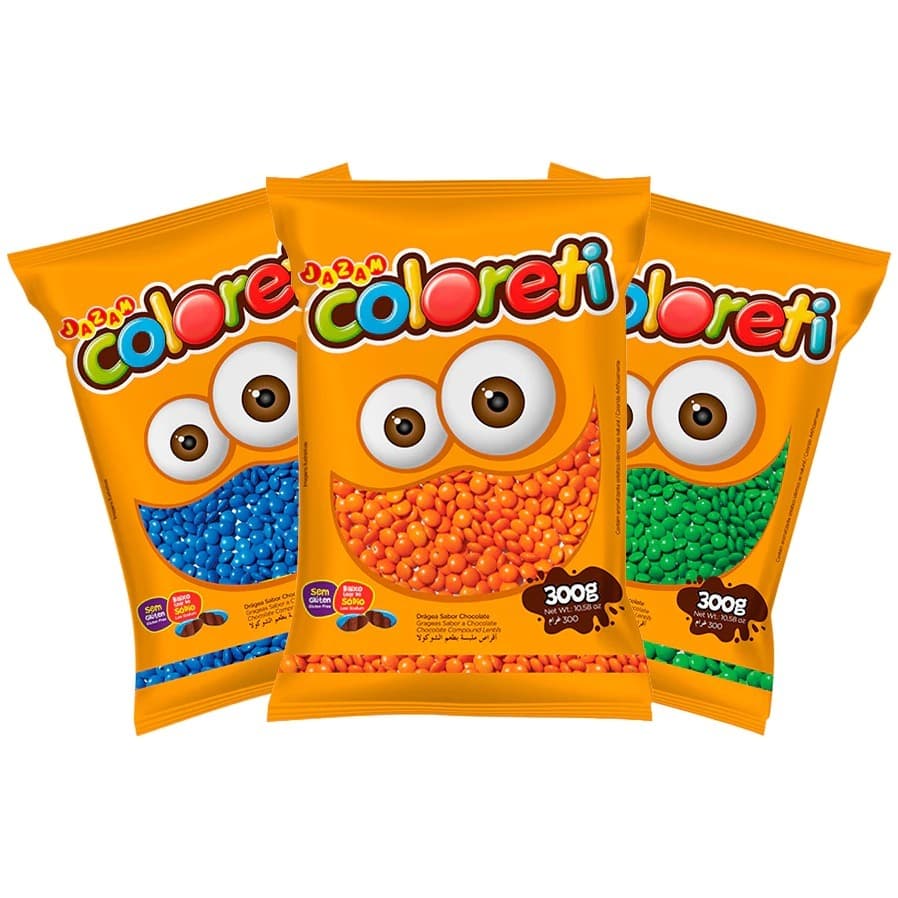 Confeti Coloreti Chocolate Colorido Jazam 300g  Para Lembrancinhas de Festa Infantil