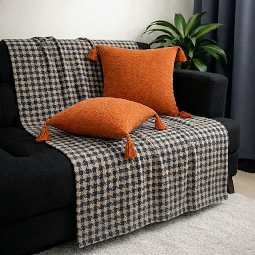 Manta Para Sofá 240x180cm Manta Estampada Média Manta Para Sofá em Algodão Mesclado Várias Cores