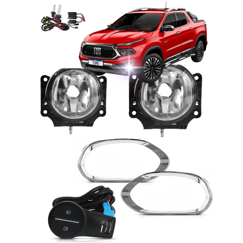 KIT FAROL DE MILHA DO TORO ENDURANCE COM LAMP/ DE XENON + FAROL LENTE DE VIDRO