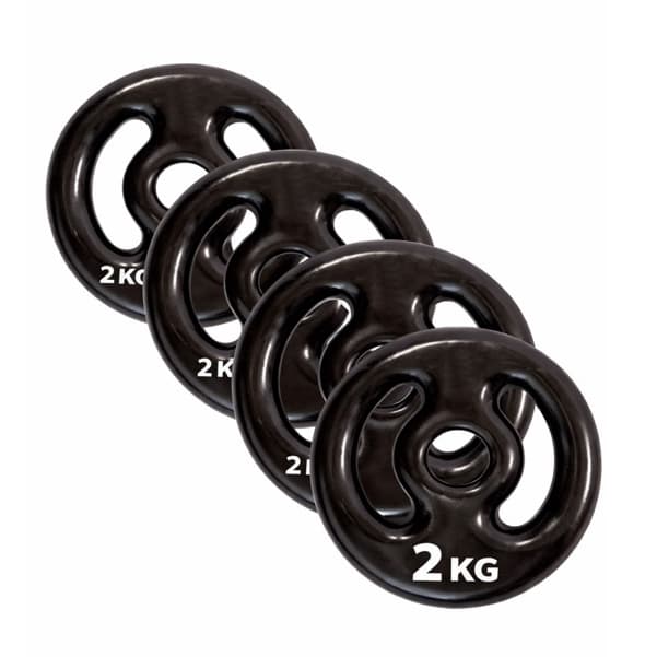 Kit 4 Anilhas (4x2 KG) Emborrachadas Revestidas Ideal para Treino em Casa e Academia