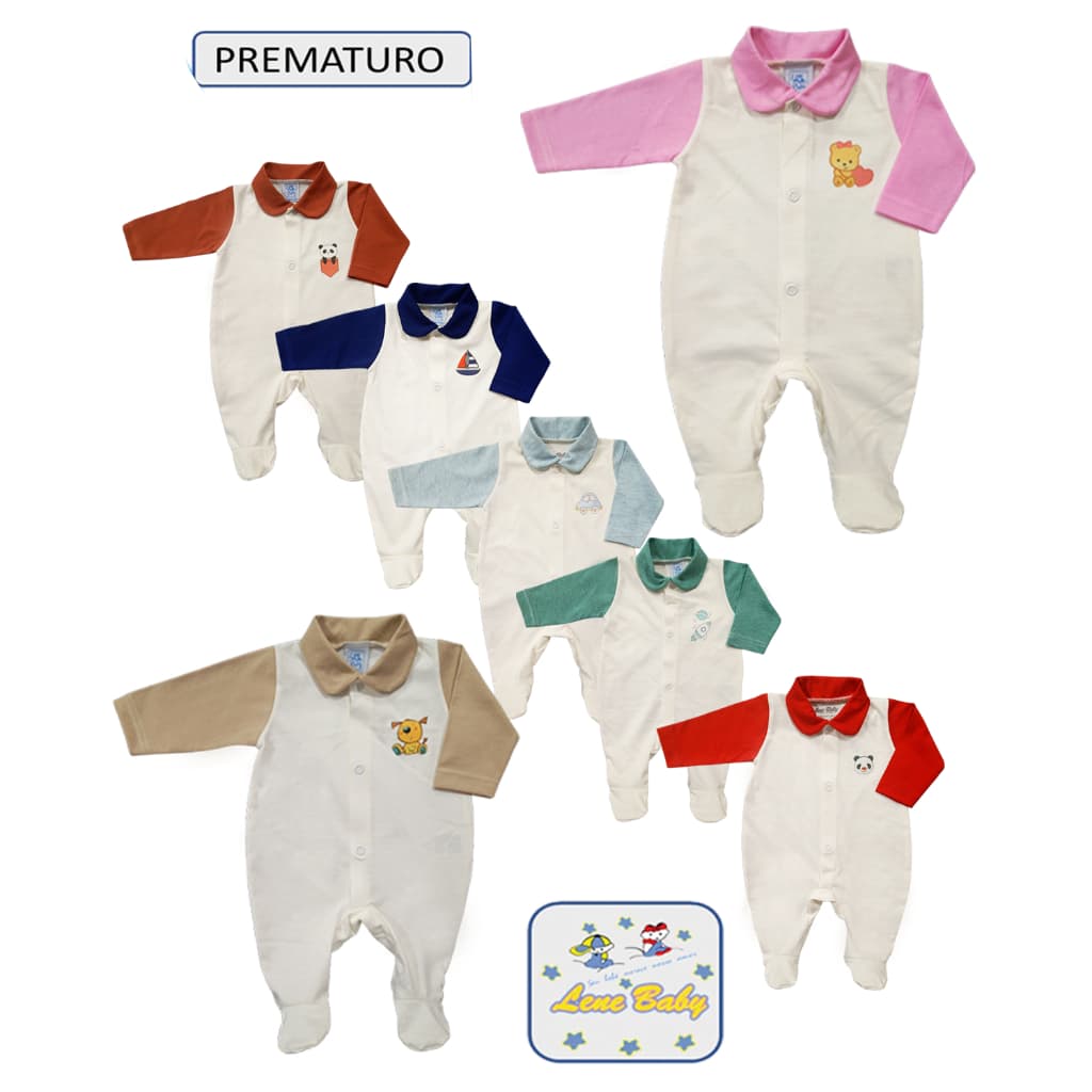 Macacão para Bebe Prematuro e boneca Reborn Bicolor   LENE BABY