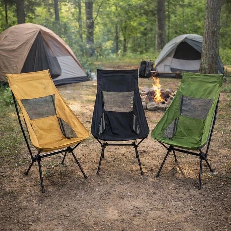 Cadeira Camping Dobrável Assento Praia Acampamento Pesca Viagem Piquenique Portátil